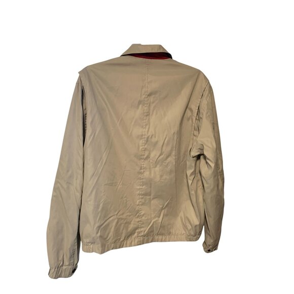 Vintage Newport Harbor Mens Size XL Khaki Full Zip Windbreaker Jacket Beige Line - Picture 3 of 3